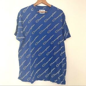 🎯3/$10 Champion Logo Tee Royal Blue Diagonal XL